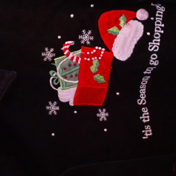 Liz & Me womens vintage 100% heavyweight cotton Christmas Shopping joy 3X - Picture 7 of 9